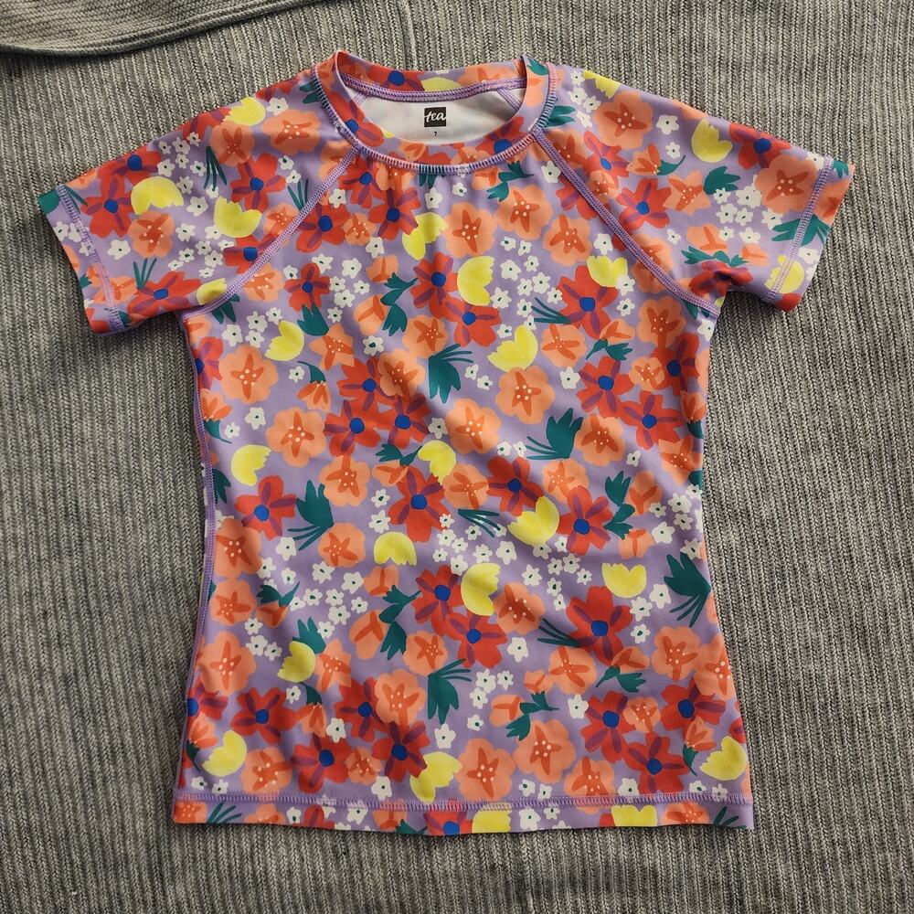Tea Collection Floral Print Rash Guard Swim Top